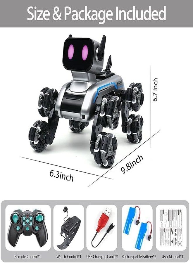 Brighterbee Remote Control Robot Dog Toy for Kids,2.4Ghz 8WD Gesture Sensing Stunt Rc Cars with Music & Light,Children Birthday Gift for 6 to12 Years Kids - Image 2